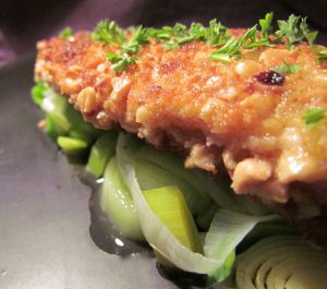 Hazelnut-Crusted-Turkey-Passionfruit-Leek-Salad-2