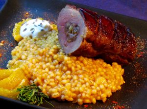 Bacon-Date-Walnut-Stuffed-Duck-and-Blood-Orange-Barley-Risotto-5