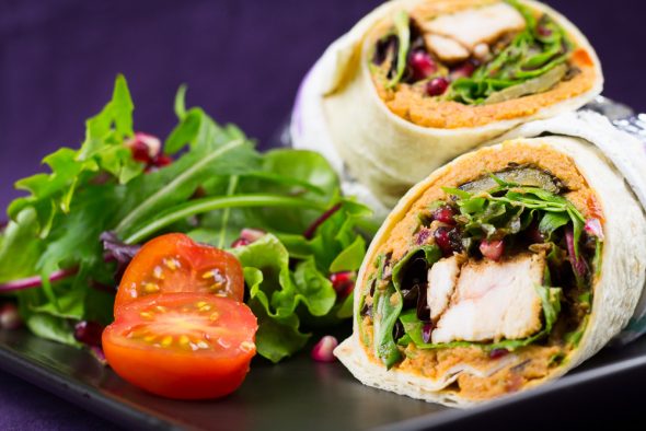 Spicy-Chicken-Wrap-Tomato-Hummus-Grilled-Vegetables-3