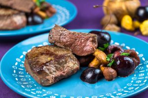 Venison-Steaks-Chestnut-Cherry-Chanterelle-Ragout-1