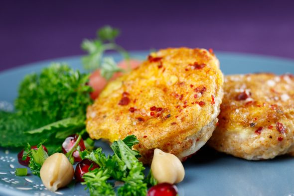 Herby-Pomegranate-Chickpea-Watermelon-Salad-Harissa-Coated-Monkfish-4