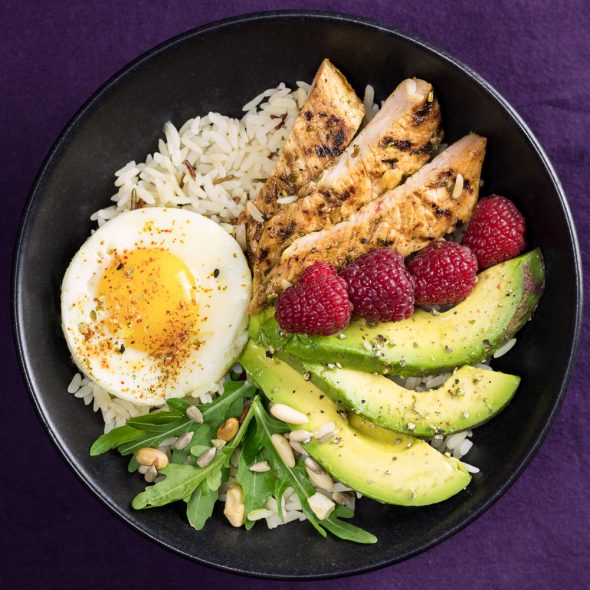Lemony-Turkey-Bowl-Avocado-Raspberries-4