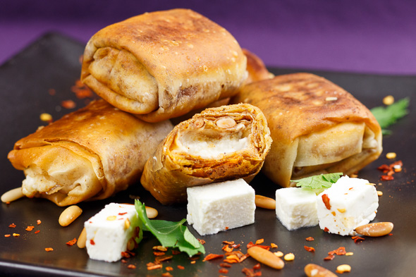 Roasted-Pepper-Apricot-Gazpachio-Goats-Cheese-Filo-Parcels-2