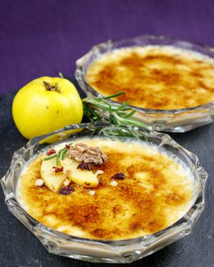 Goat-Cheese-Crème-Brûlée-Speedy-Spicy-Rosemary-Quince-Compote-4