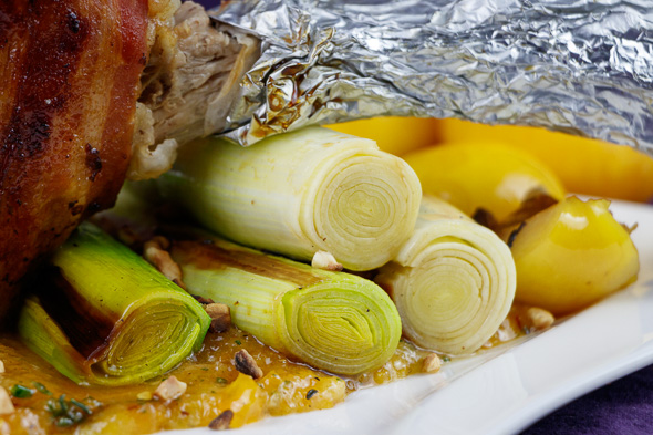 Apricot-Stuffed-Veal-Chops-Crispy-Braised-Leeks-Hazelnuts-4