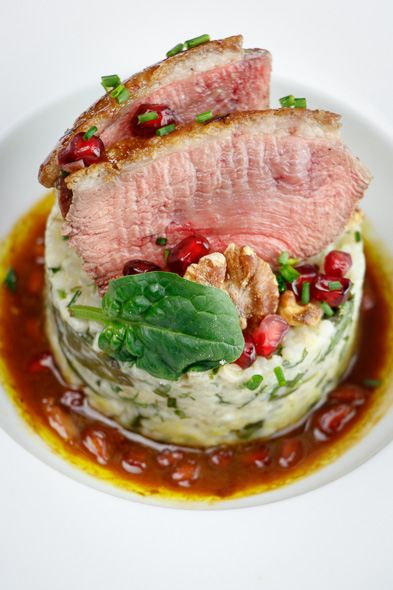 Pomegranate-Walnut-Duck-Creamy-Barley-Spinach-Salad-1