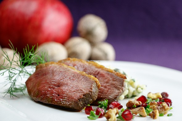Pomegranate-Walnut-Duck-Creamy-Barley-Spinach-Salad-4