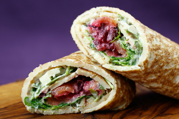 Smoked-Salmon-Herb-Crêpes-Apples-Beets-2