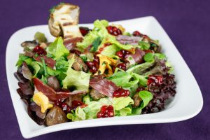 Wild-Mushroom-Salad-Smoked-Duck-Breast-Maple-Syrup-Vinaigrette-2